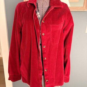 Red Corduroy LL Bean Shirt Jacket